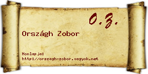 Országh Zobor névjegykártya